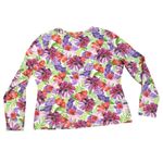 Lands' End Rash Guard Floral Top Medium Petite 10-12 Long Sleeve Swimsuit Flowers Photo 3