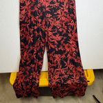 Anthropologie  The Somerset Satin Jumpsuit in Black Red Print Photo 7