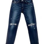 MOUSSY VINTAGE Ankle Boyfriend Distressed Jeans Dark Wash Denim Premium Size 27 Blue Photo 0