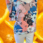 NWT Stem & Vine Floral U Neck Short Sleeve Shirt‎ Size Large Pink Photo 0