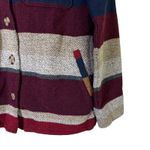 Idyllwind Striped Knit Shacket Womens M Red Gray Coastal Cowgirl Boho Western Photo 3
