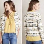 Anthropologie Moth NWT Array Floral Striped Zip Front Cardigan Sweater Size L Photo 2