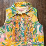 Lilly Pulitzer  Essie Silk Cotton Tropical Shirtdress Ruffle 6 Photo 2