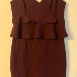 Gianni Bini Woman’s Peplum Molly Spaghetti Strap Pencil Dress Wine sz 4 Photo 2