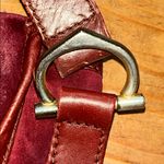 Cartier Vintage  Burgundy Suede Bag w/ Leather Trim & Logo Emboss Crossbody Photo 7