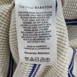 Babaton Aritzia Thermal Sweater Women S Cream Blue Striped Waffle Knit Cowl Neck Photo 13