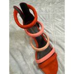 Rebecca Minkoff Suede Strappy Block Heel Sandals - Red and Pink size 8 Photo 3