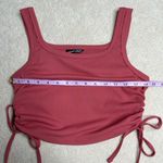 SheIn  Pink Sleeveless Ruched Crop Tank Top Photo 2