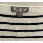 J.Crew  Henley Crop Sweater Tank in Black Stripe Merino Wool & Linen Blend sz M Photo 3
