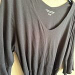 Soft Surroundings Black Ruffled Faux Wrap Belted Knee Length Dress Womens LP Photo 1