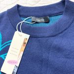 Dokotoo Floral Knit Sweater Boho Crew Neck GrandmaCore Long Sleeve Navy XL NWT Blue Photo 5