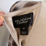 St. John Couture 100% Silk Animal Print Knee Length Dress Size 10 Luxury Glam Brown Photo 5