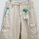 S.O.N.G 90’s Boyfriend Cargo Jeans in Denim Khaki Color Size 13/31 Photo 3