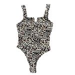 Boutique New Leopard Print V-Neck Bodysuit Womens Small CutOut Bustier Edgy Boho Tank Top Photo 1
