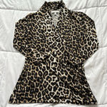 Josephine Chaus Chaus New York Womens Size Small Cheetah Print Wrap Blouse 3/4 Sleeve Vintage Photo 0