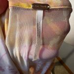 Free People  Lucky Shirtee boho whimsical Print Ruched Mesh Long sleeve size L Photo 6