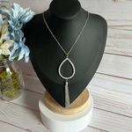Swavorski Make a Statement W/this Swarovski Crystal Teardrop Tassel Pendant Necklace Photo 1