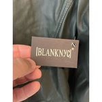 BLANKNYC Faux Leather Jacket Womens Size Small Dark Green Full Zip Snap Cropped Photo 8
