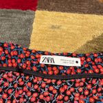 ZARA Women Floral Print Boho Style High Waisted Slit Cutout Midi Skirt Small Photo 2