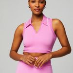 Fabletics  crop top polo ribbed in pink size M Photo 0