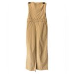 ZARA Khaki Tan Nylon Strapless Wide Leg Utility Jumpsuit NWT Photo 5