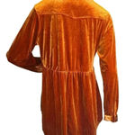 Umgee velvet button down swing hem shirt/dress Top Burnt Orange size M. Photo 4