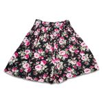 Black Dark Floral High Rise Shorts Elastic Waist Pockets Romantic Cottagecore Photo 9