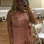 SheIn Pink Linen Wrap Dress Photo 1