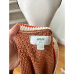 Aerie  Burnt Orange Brown Waffle Oversize Varsity Stripe Cardigan Photo 5
