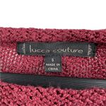 Lucca Couture Lucca‎ Couture Burgundy Round Neck Lightweight Distressed Sweater Size Small Photo 3