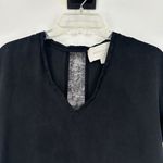 Brochu Walker  Womens Black Silk Top Sheer Lace Back Short Sleeve Size XS Photo 1