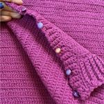 Handmade Side Button Closure Fuchsia Sleeveless Knit Sweater Size XS Photo 6