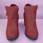 Soda Boots Zipper Side Lug Sole Ankle Moto Boots Red Size 10 Photo 2