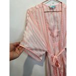 Betsey Johnson BETSY JOHNSON Pink White MRS Bridal Striped Kimono Robe Embroidered sz Medium Photo 2