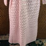 Vintage Appels Baby Pink Quilted Satin Robe with Appliqué on Shoulders Size S Photo 4