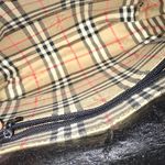 BURBERRYS Tumbled Black Leather Magnetic Close Nova Check Lining Crossbody Bag Photo 8