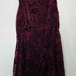 Free People Wine Crushed Velvet Metallic Sleeveless A Line Mini Dress 4 Photo 0