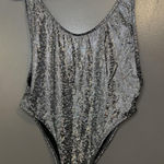 Dippin Daisy's Swimsuit Womens X Large Silver Holographic One Piece High Cut Size XL Photo 0