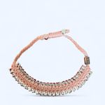 Heart You Back pink dog bone bracelet with silver bones and paws Photo 4