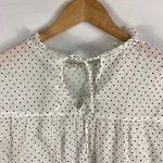 Madewell Mockneck Ruffle Top in Flocked Dot Size Medium Photo 6