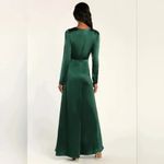 Lulus Endearing Elegance Emerald Green Satin Long Sleeve Maxi Dress Size 3X Photo 11