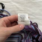 Y2K Purple blue striped chevron midi dress spaghetti straps and asymmetrical hem Size M Photo 2