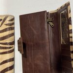 Lot Of 2 Real Handmade Animal Print Fur Leather Loop Closure Wallet/Hand Clutch Photo 5