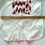 Figue White Beaded Cotton 3/4 Sleeve Button Down Collared Shirt No Sz (Flaws) Photo 5