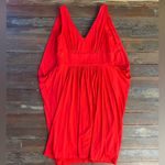 Trina Turk NWT  Ocean Cape Back Drape Dress in Bright Red Lava - Sz M 🧡🎀 Photo 9