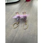 Elegant Lavender Floral Earrings with Gemstone Accents Photo 2