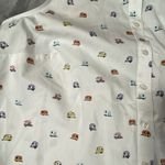 Lands' End Women 22 Plus Top Sleeveless Collared White Happy Camper Print RV Fun Photo 8