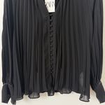 ZARA {XS} NWT  Black Pleated Women's Top Photo 2