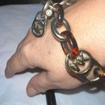 Michael Kors  Tortoise Shell and Gold Tone Link Toggle Closure Bracelet/Anklet 10 Photo 0