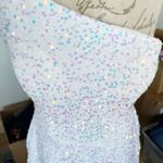 Wedding Dress Sz 12 One Shoulder White Bridal Shower Rehearsal Bachelorette Photo 4
